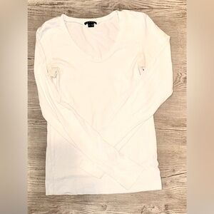 Theory Women’s Long Sleeve Tee Size S/P Cream White Premium Stretch